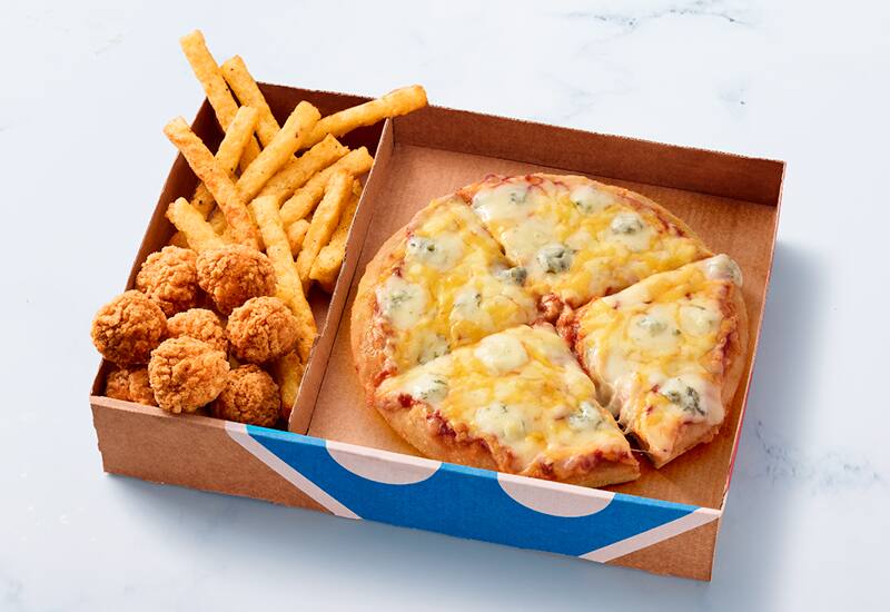 Mini Pizza 4 Cheese + 2 bijgerechten