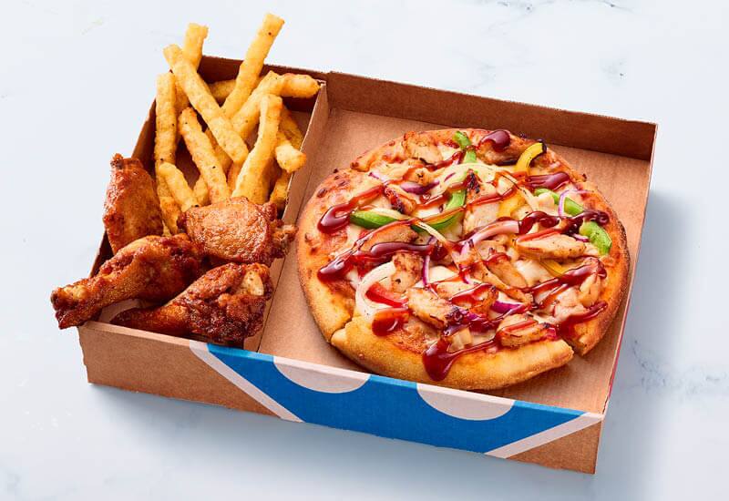 Mini Pizza BBQ Chicken + 2 bijgerechten