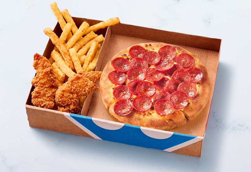 Mini Pizza Cup & Crisp pepperoni + 2 accompagnements