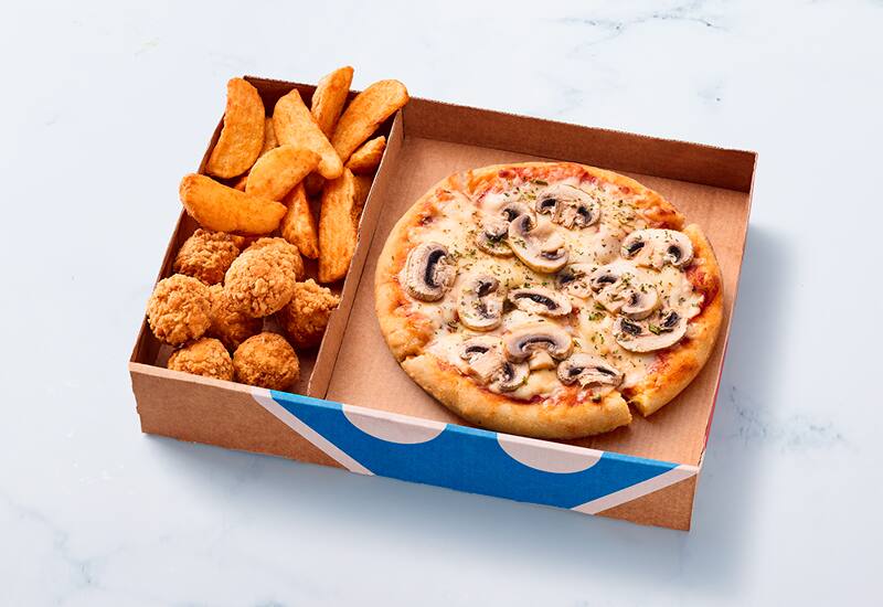 Mini Pizza Funghi + 2 bijgerechten