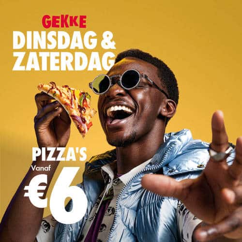 Gekke Dinsdag & Zaterdag: regular pizza's vanaf €6